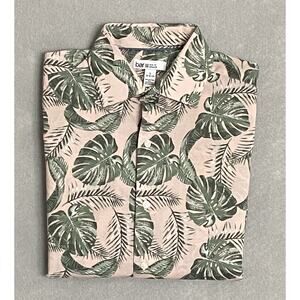 Bar III Men's Small 14-14.5 32/33 Slim Fit Long Sleeve Shirt Tropical Print NEW